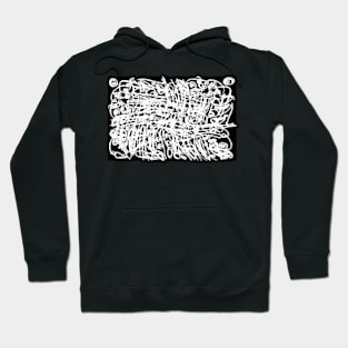 White on Black Organized Chaos Hoodie